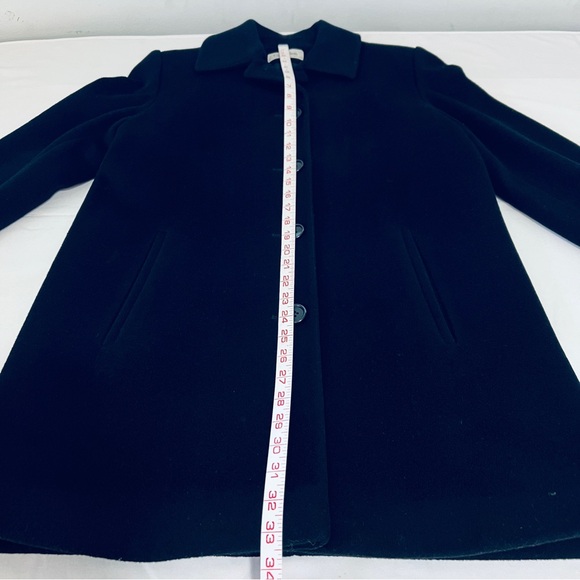 Vintage 1990s Calvin Klein 100% Merino Wool Single Breasted Walker Car Coat - 8 - Picture 8 of 15